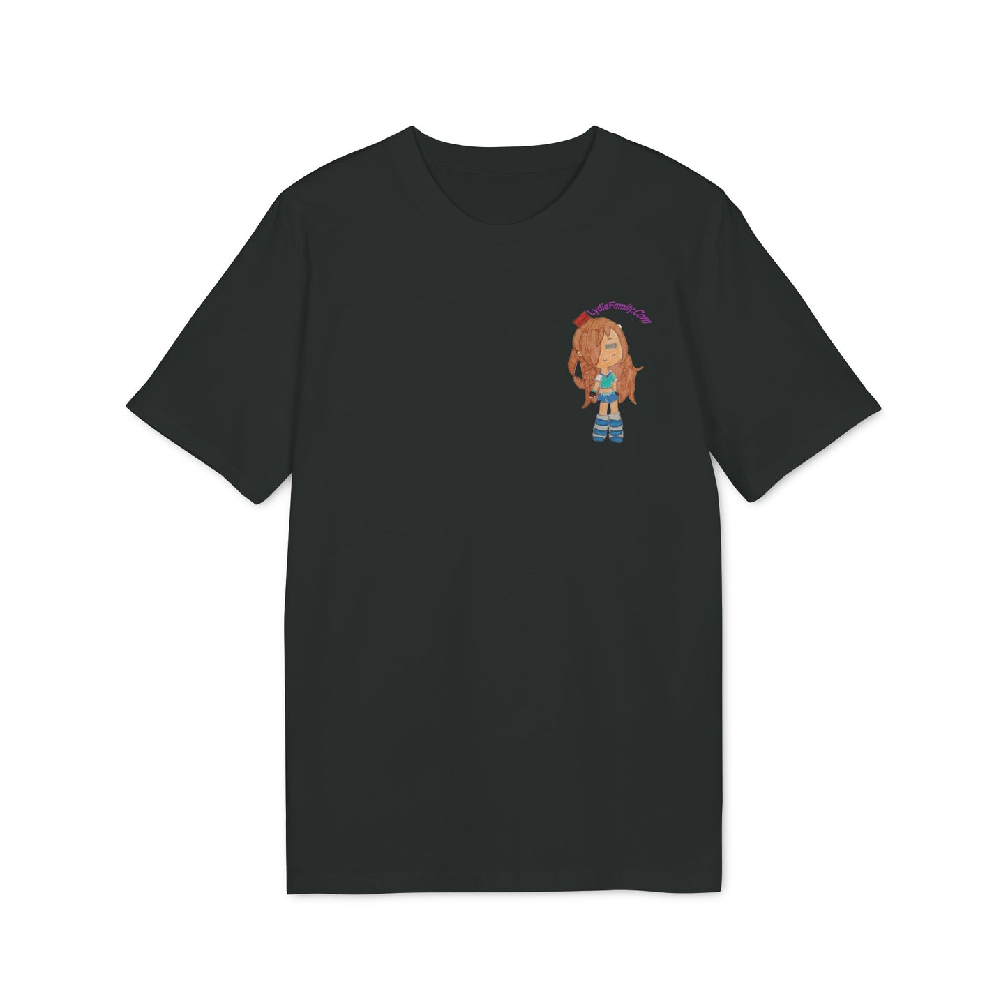 Creator Girl Graphic T-Shirt — Cute Chibi Character “LydieFamily.com” Back Print
