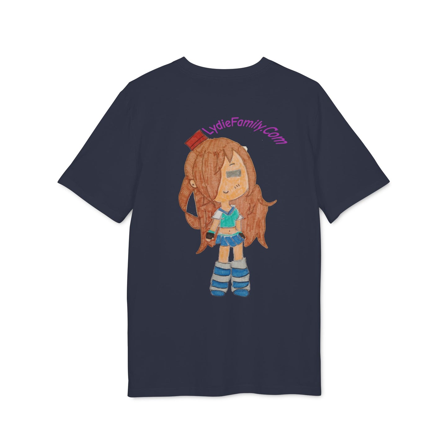 Creator Girl Graphic T-Shirt — Cute Chibi Character “LydieFamily.com” Back Print