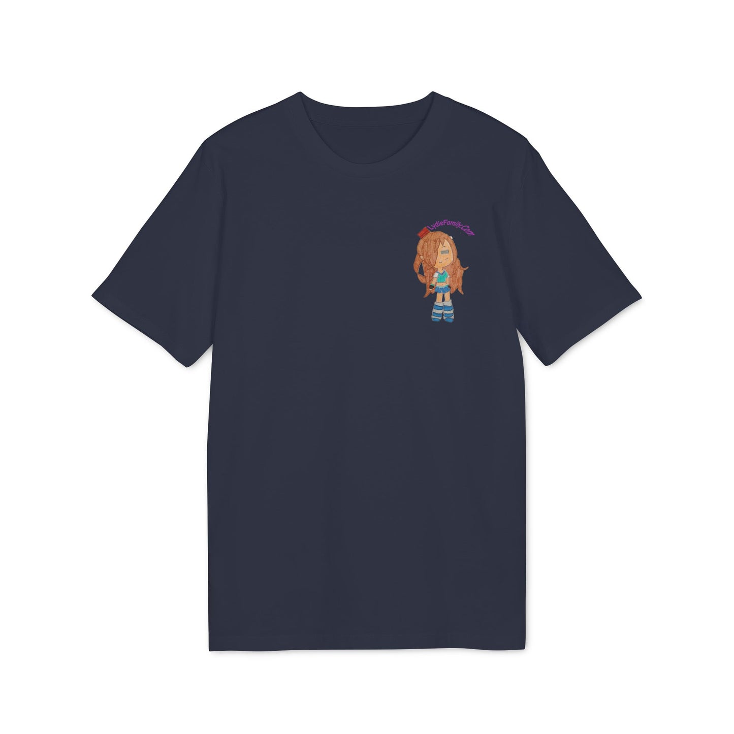 Creator Girl Graphic T-Shirt — Cute Chibi Character “LydieFamily.com” Back Print