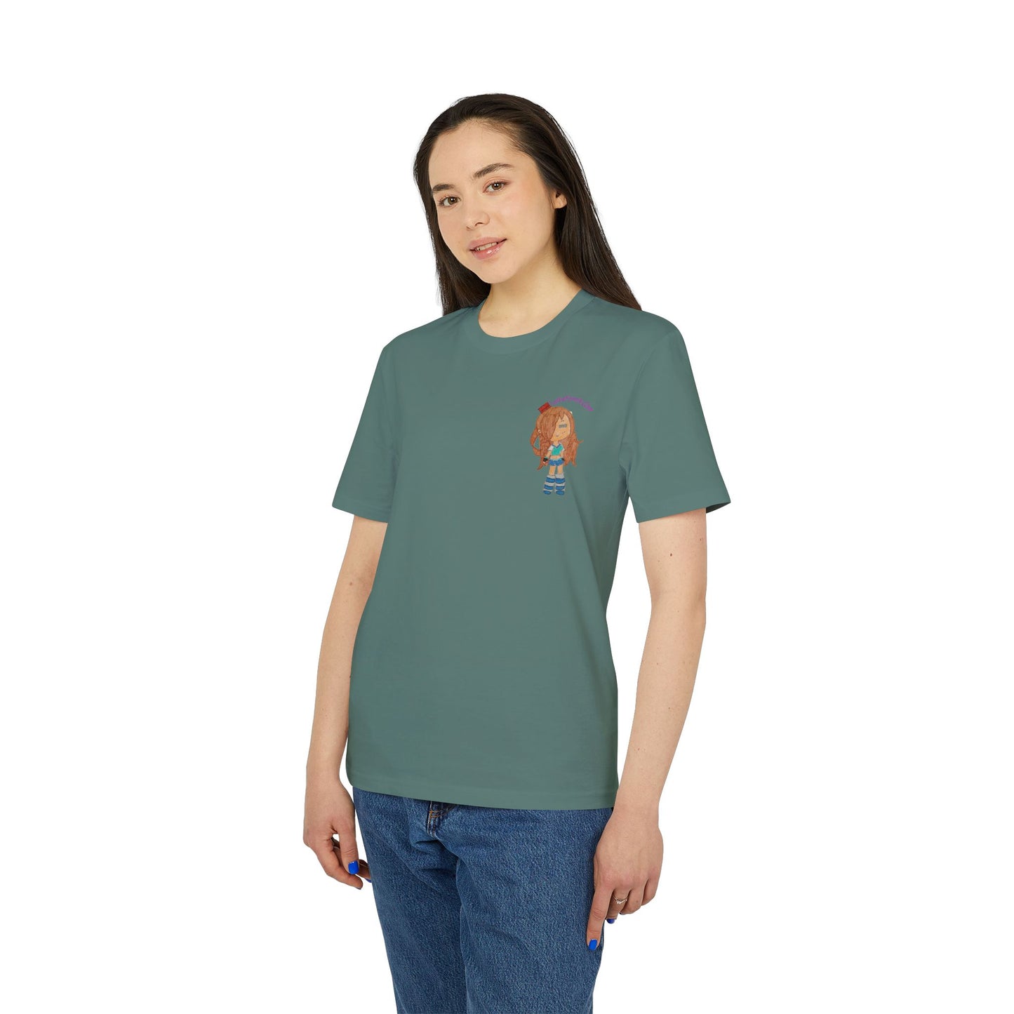 Creator Girl Graphic T-Shirt — Cute Chibi Character “LydieFamily.com” Back Print