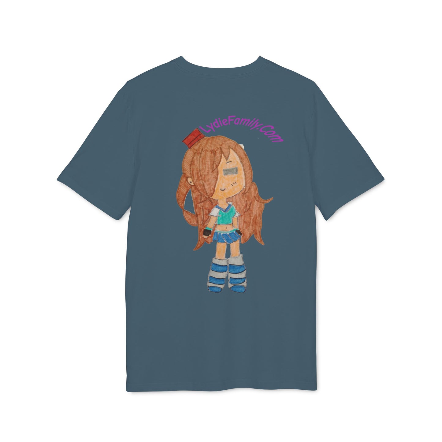 Creator Girl Graphic T-Shirt — Cute Chibi Character “LydieFamily.com” Back Print