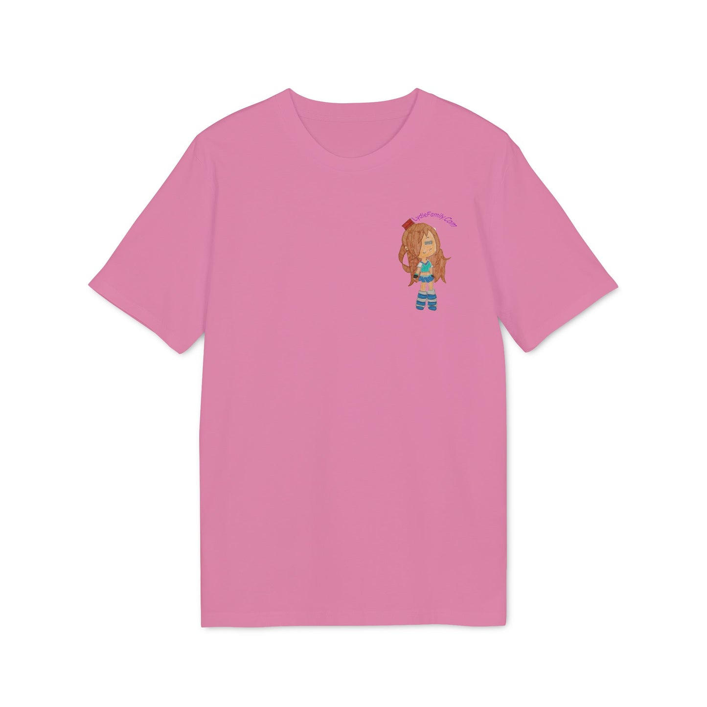 Creator Girl Graphic T-Shirt — Cute Chibi Character “LydieFamily.com” Back Print