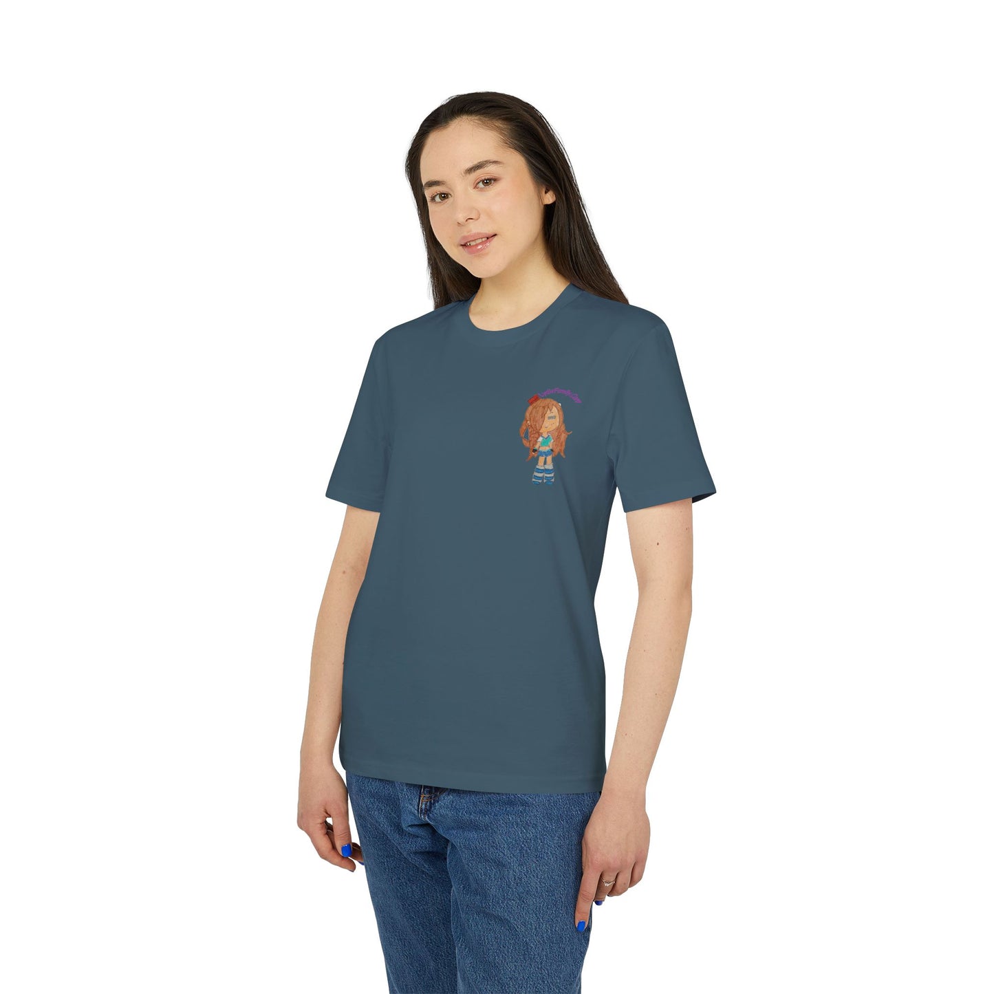 Creator Girl Graphic T-Shirt — Cute Chibi Character “LydieFamily.com” Back Print